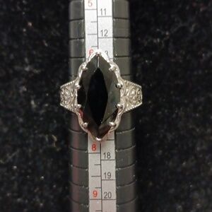 EverTrue Thai Black Spinel 8.30 ctw Ring in Stainless Steel Size 7